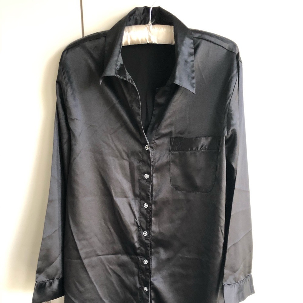 Long Silky Black Robe